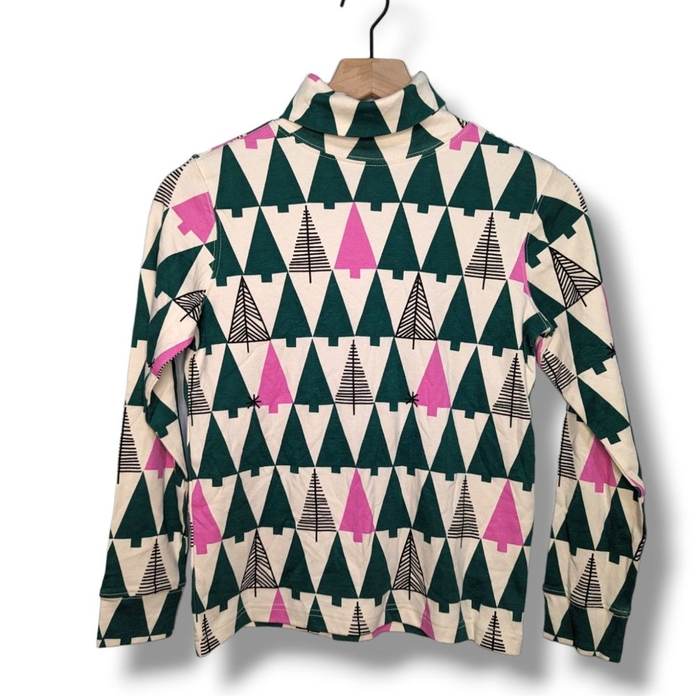 Hanna Andersson Christmas Tree Turtleneck Long Sleeve Size 10 140cm